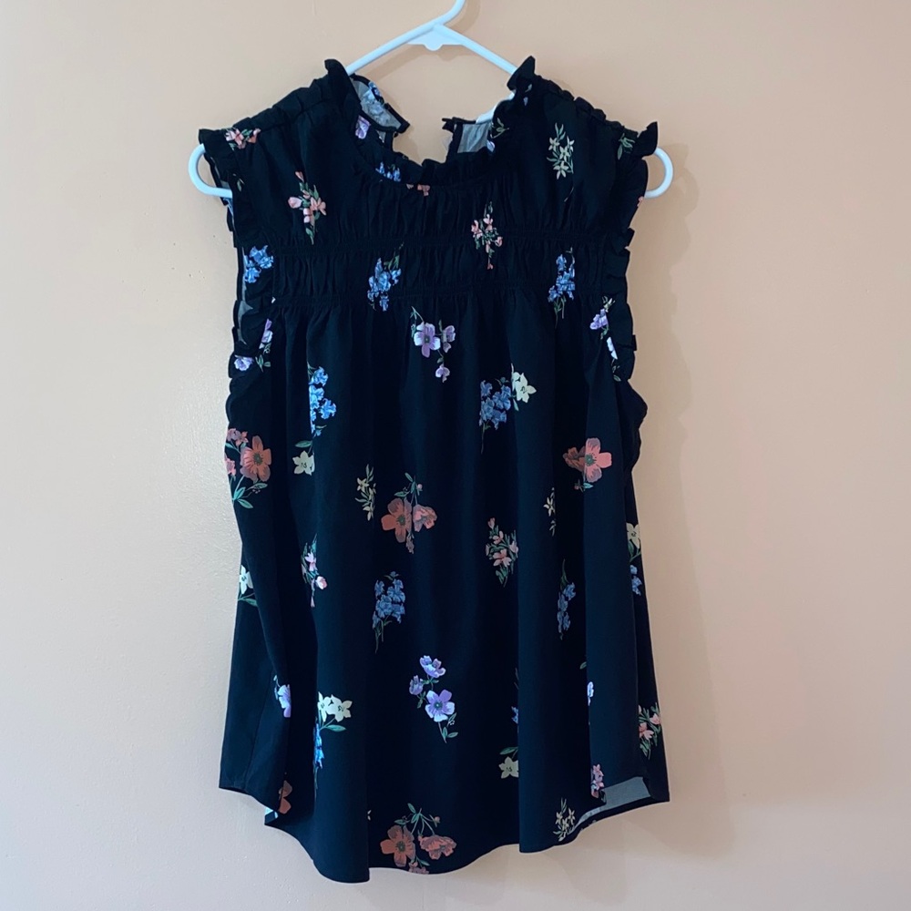Floral Black  Women,  Blouse, Top